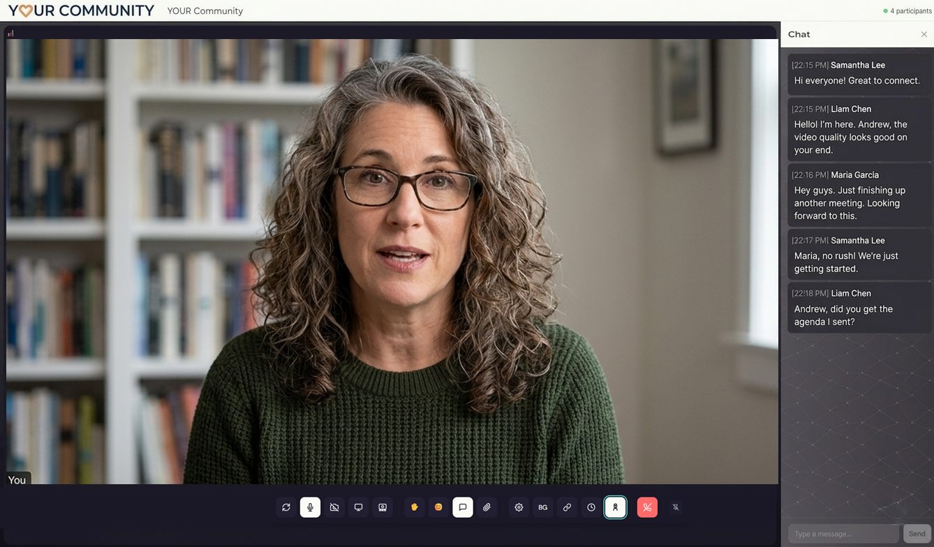 A new volunteer being onboarded in a video call